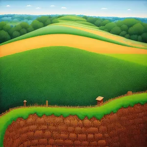 Vast Farm Landscape under Blue Sky