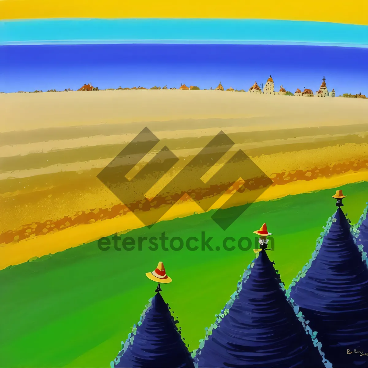 Picture of Serene Country Sunset Over Rolling Fields