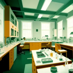 Modern Home Office Interior with Wood Furniture and 3D Design