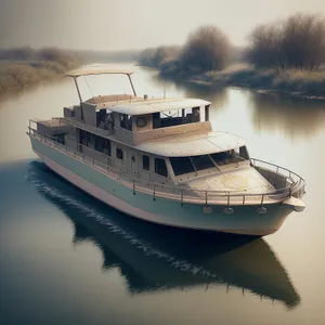 Majestic Ocean Liner at Sunset in Tranquil Marina