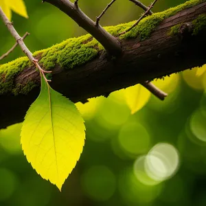 Maple leaves in lush forest foliage