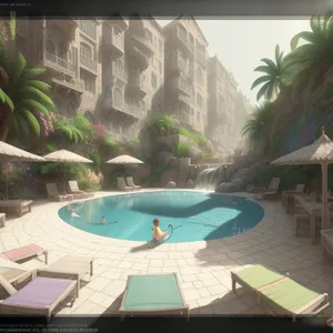 Luxury Tropical Resort Pool - A Blissful Summer Escape