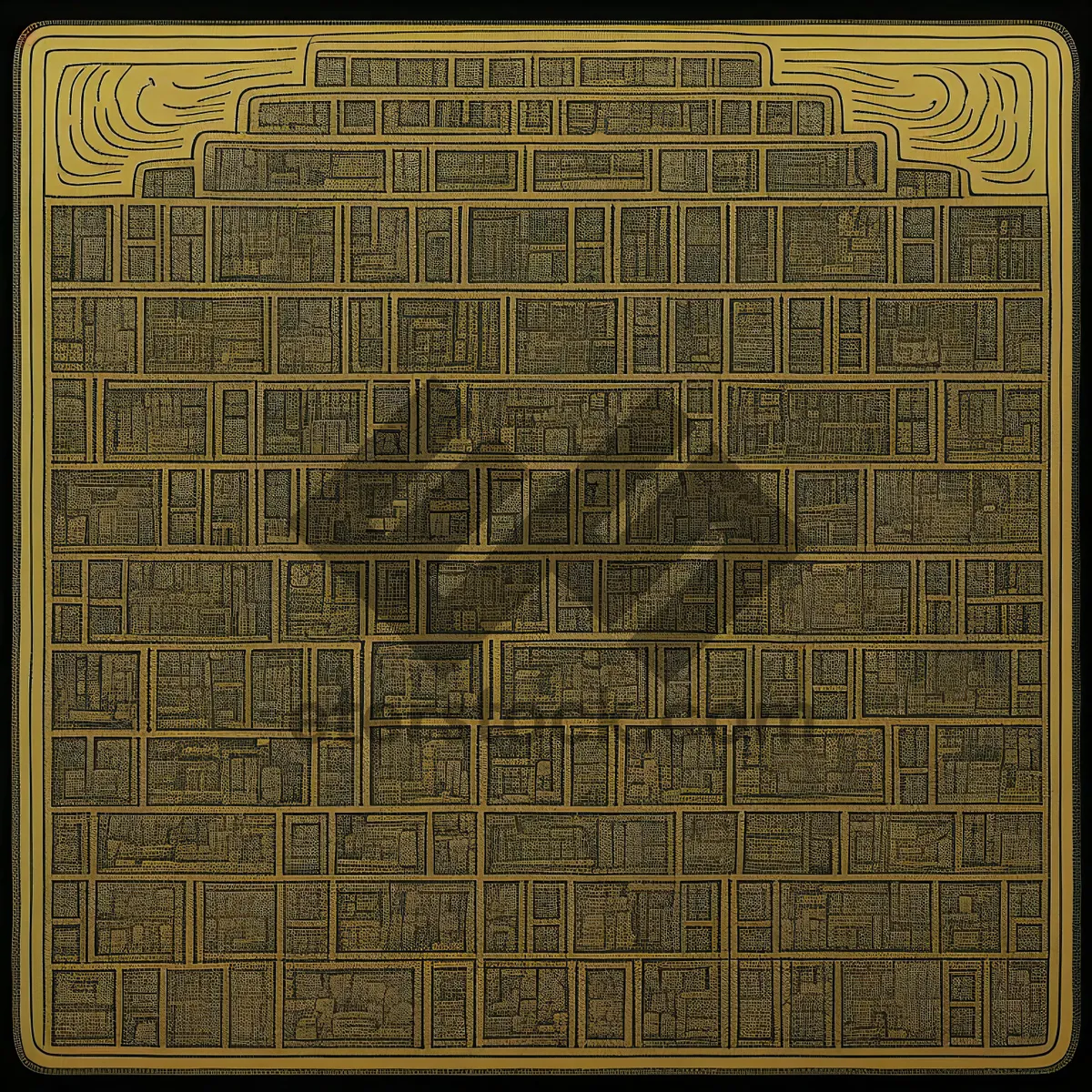 Picture of Artistic Brass Manhole Cover Design Texture Pattern.