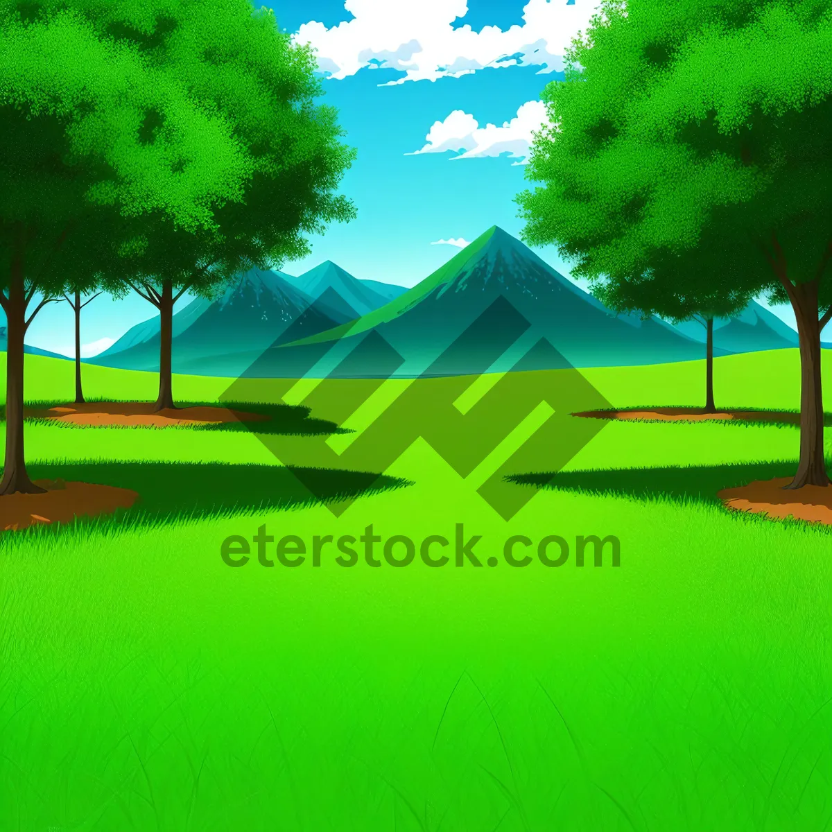 Picture of Idyllic Golf Course under a Summer Sky