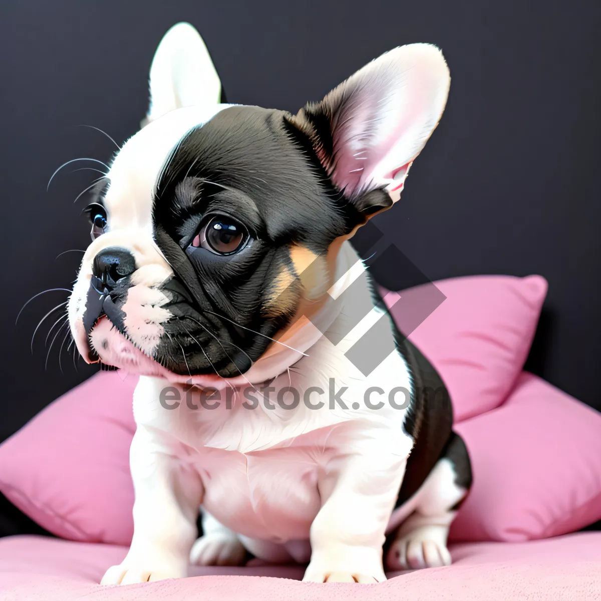 Picture of Cute Bulldog Puppy - Adorable Wrinkle-Faced Canine