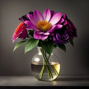 Vibrant Blooming Floral Bouquet in Pink and Purple