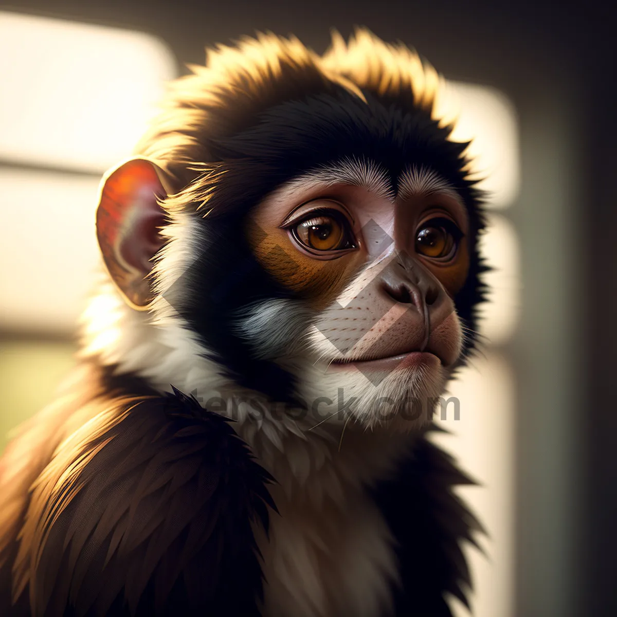 Picture of Wild Primate Portrait with Intense Gaze