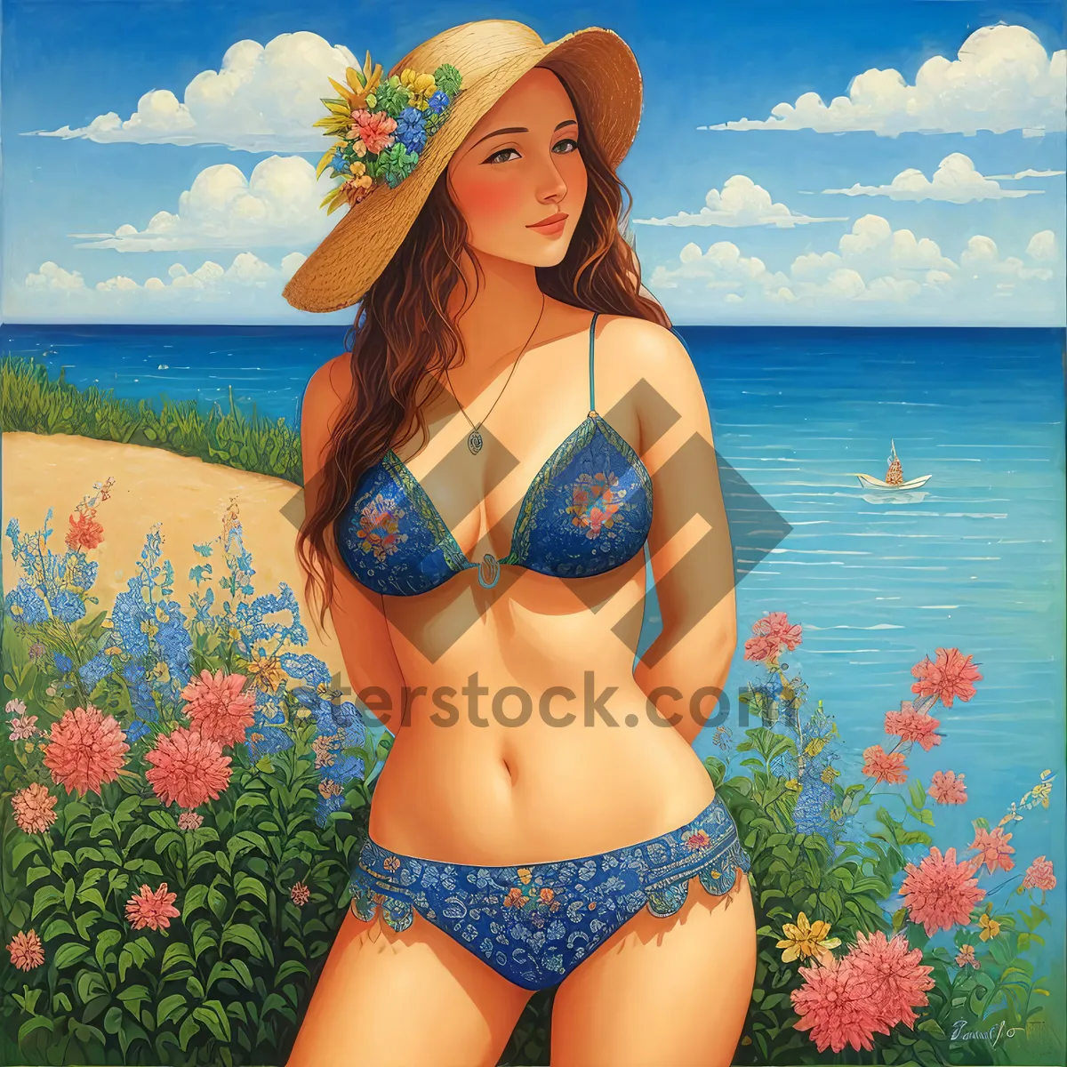 Picture of Seductive Beachwear: Bikini Swimsuit on Gorgeous Model