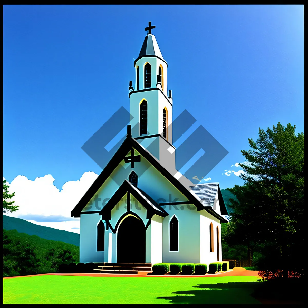 Picture of Serene Bell Tower overlooking Historic Church