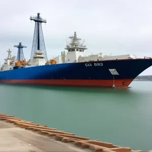 Busy Cargo Ship Loading at Port