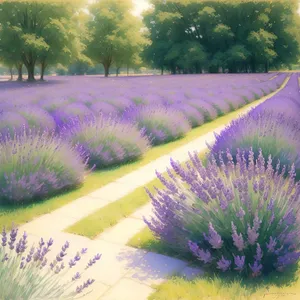 Vibrant Lavender Field under Soft Light