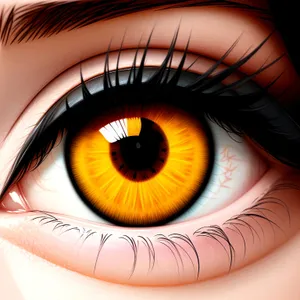 Vibrant Eyebrow Design: Colorful Graphic Art in Orange.