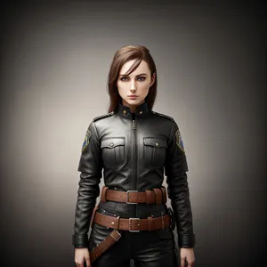 Seductive Leather Jacket Fashion Portrait