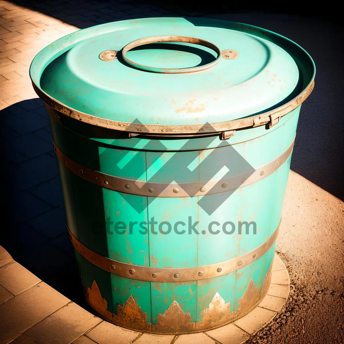 Picture of Metal Rain Barrel - Efficient Rainwater Storage Solution