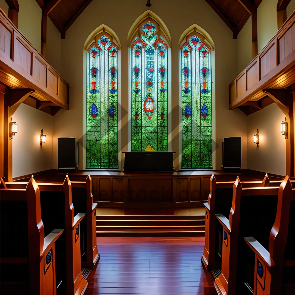 Picture of Divine Illumination: Sacred Light Inside Historic Cathedral