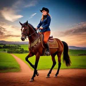 Majestic Thoroughbred Stallion Galloping On Farm