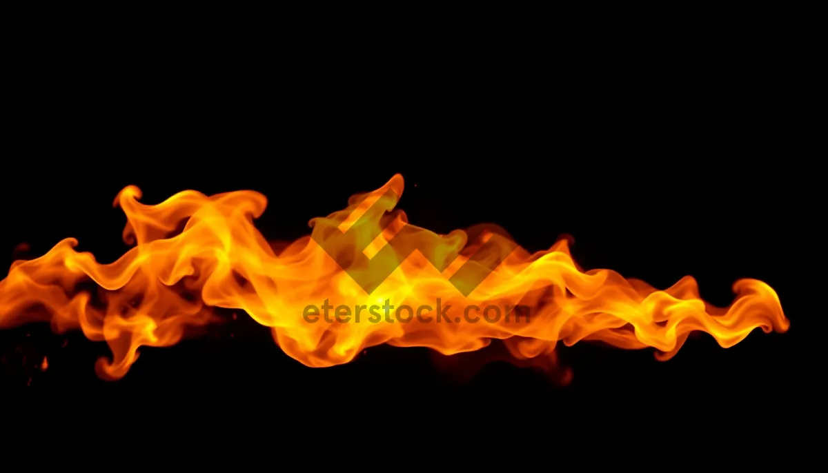 Picture of Fiery flame burning with passion in fireplace