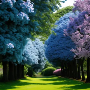 Vibrant Hydrangea Blooming in Serene Park