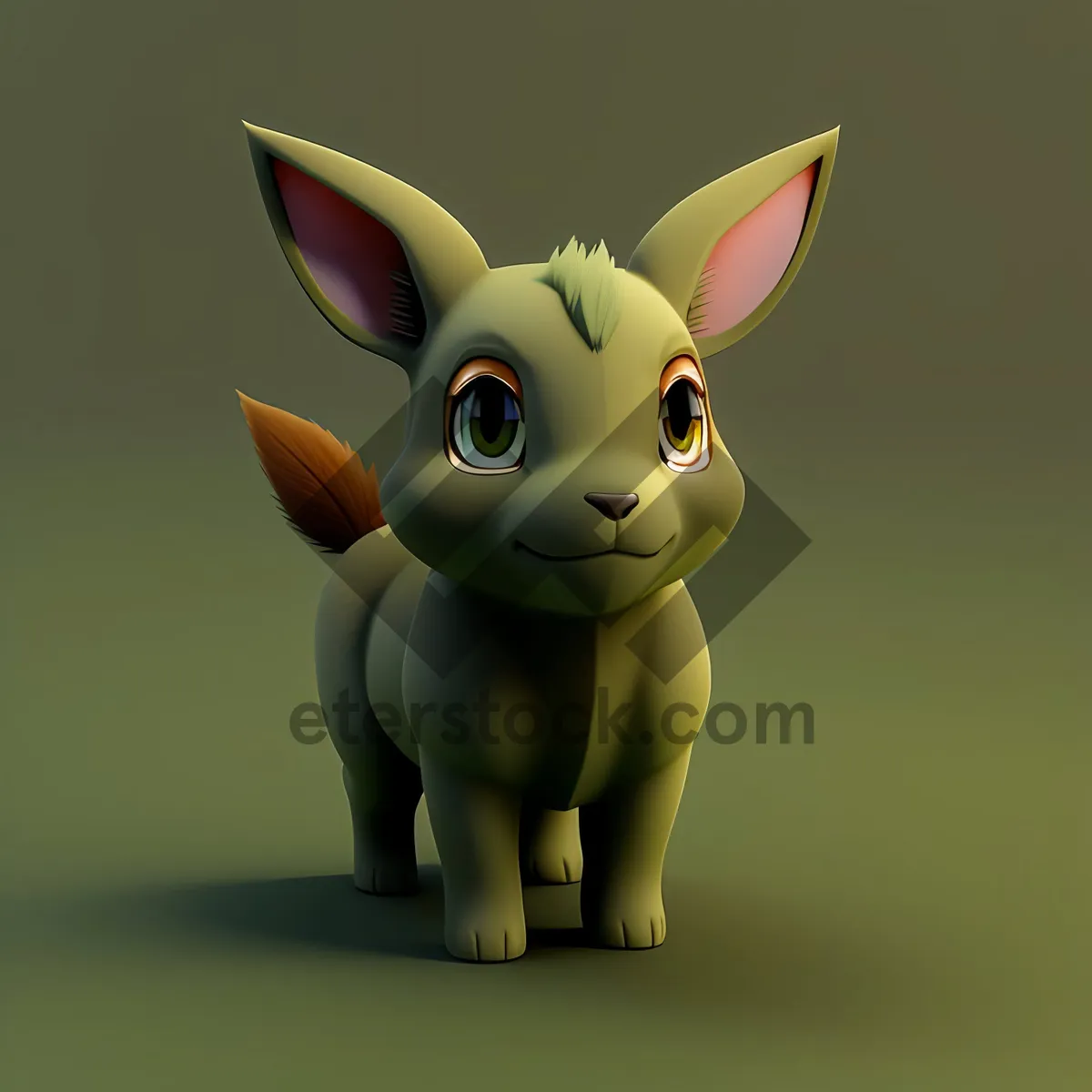 Picture of Cute Bunny Cartoon with Baby Piglet in 3D Fun!