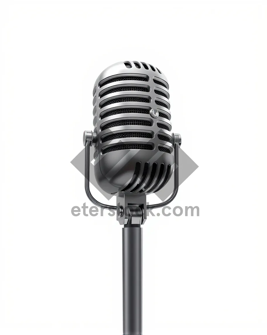 Picture of Vintage microphone on stage for live performance with music.