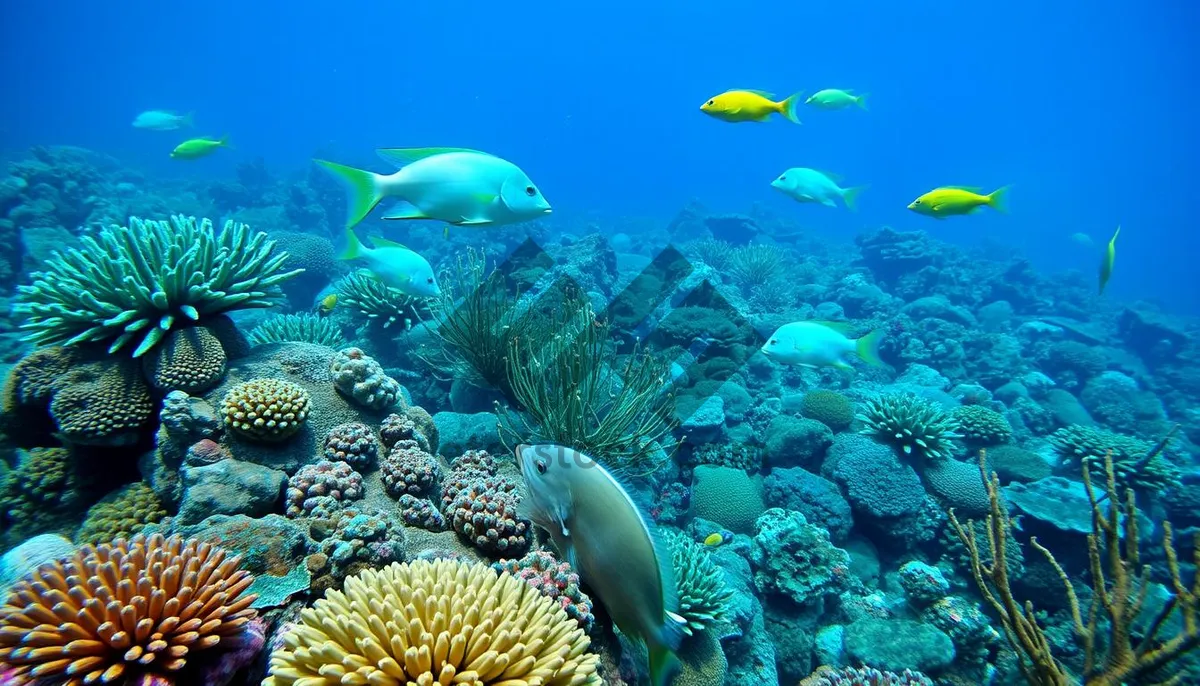 Picture of Colorful Tropical Coral Reef Underwater Sea Life Exploration