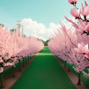 Vibrant Blooming Tulip Garden in Full Bloom