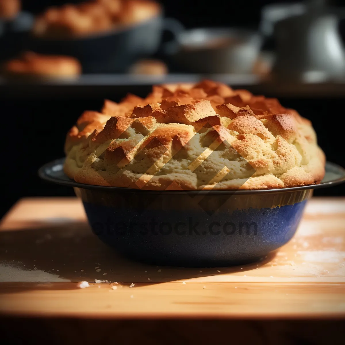 Picture of Delicious chocolate potpie muffin dessert.