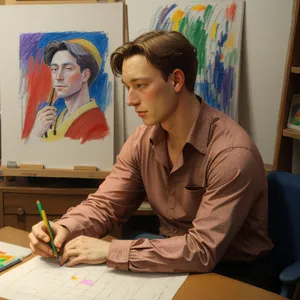 Happy professional team of business people working in office.