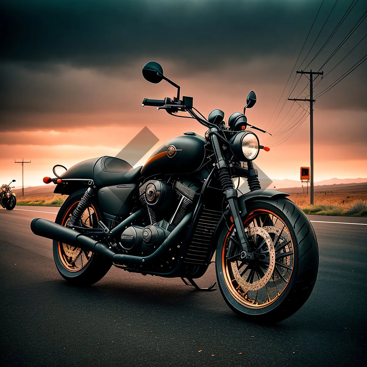 Picture of Speedy Motorbike Racing on Road