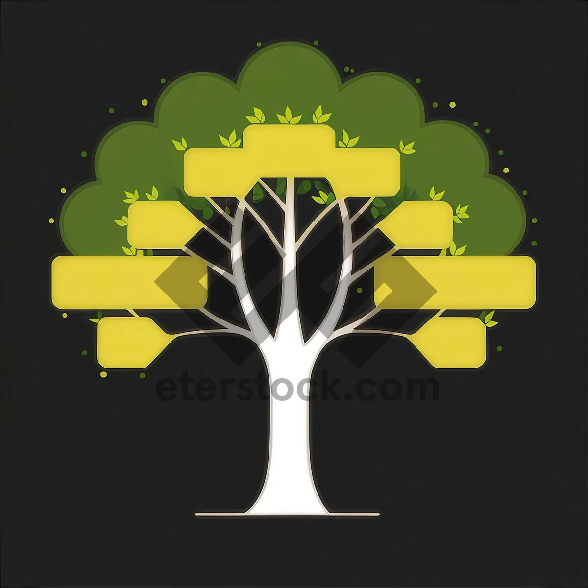 Picture of Spring Blooming Floral Tree Silhouette Graphic