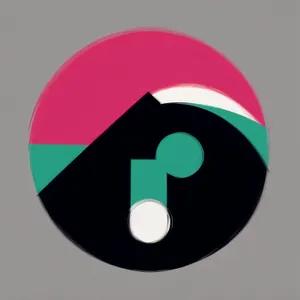 Shiny black 3D button icon with reflection.