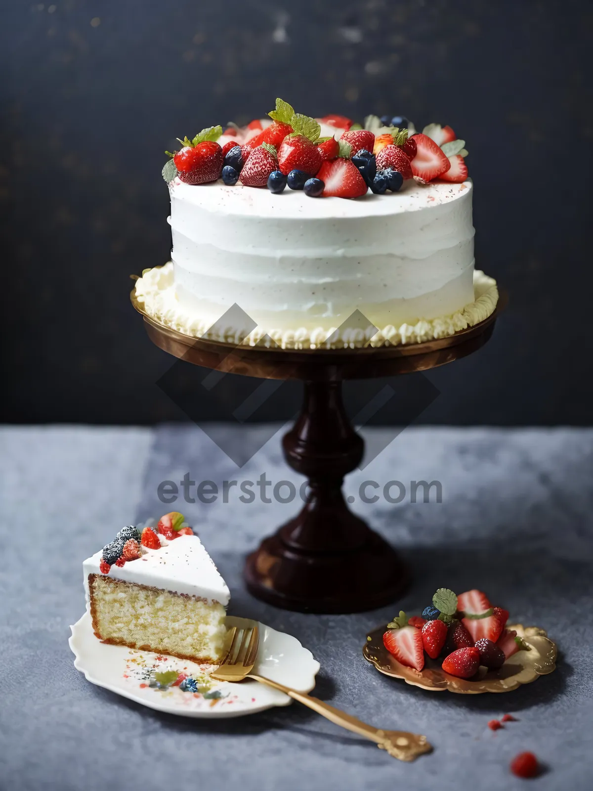 Picture of Delicious Strawberry Trifle with Cream and Chocolate