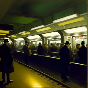 Urban Subway Train Speeding Through City Tunnel
