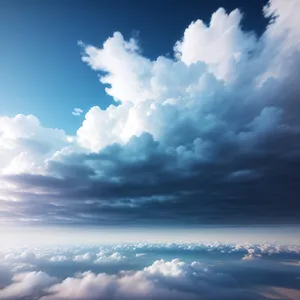 Vibrant Skies: Azure Cloudscapes and Bright Sunshine