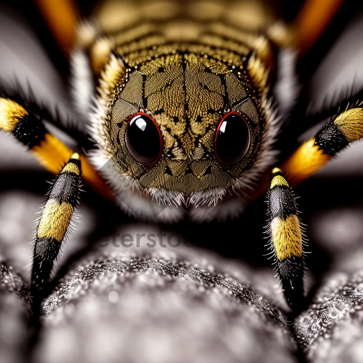 Picture of Dragonfly Close-up: Yellow-eyed Arthropod in Floral Habitat.