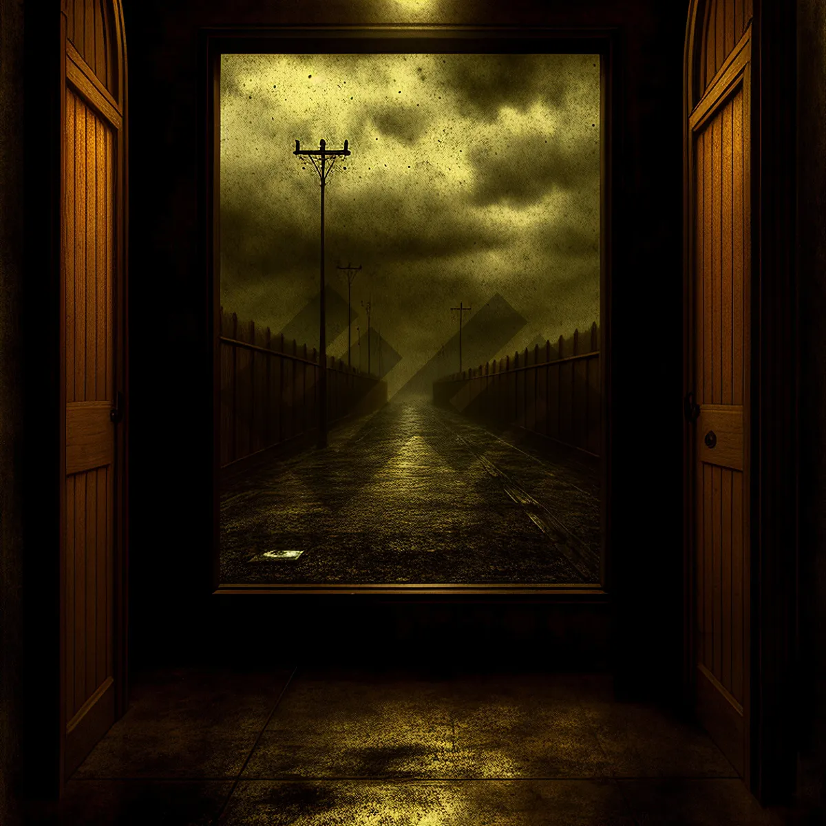 Picture of Vintage Elevator in Architectural Darkness
