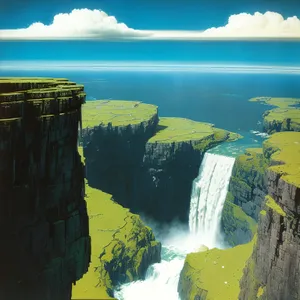 Majestic Coastal Canyon: A Breathtaking Display of Nature's Brilliance.