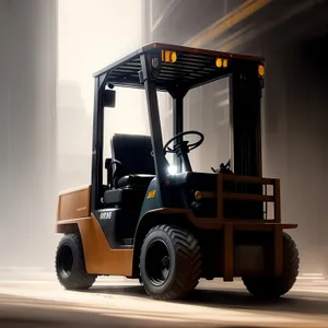 Industrial Forklift Truck in Warehouse
