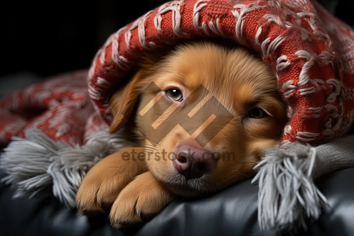 Picture of Cute Golden Retriever Puppy With Fluffy Fur