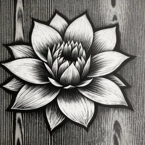 White Lotus Stencil: Graphic Design with Light Texture and Fractal Flow