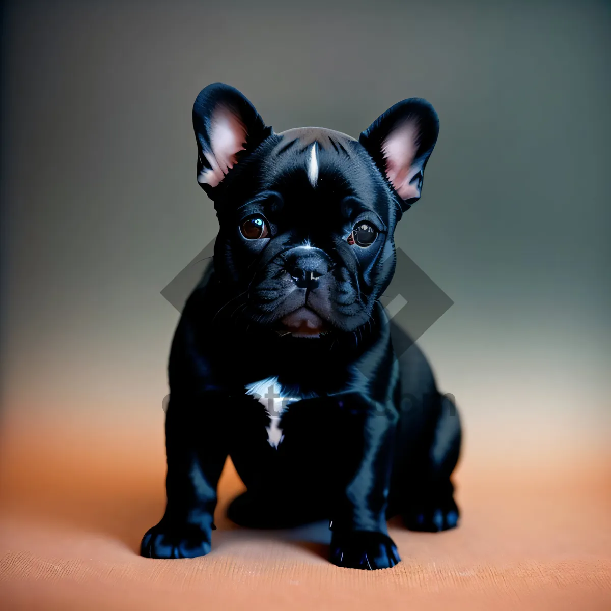 Picture of Captivating Portrait of a Cute Purebred Bulldog Puppy