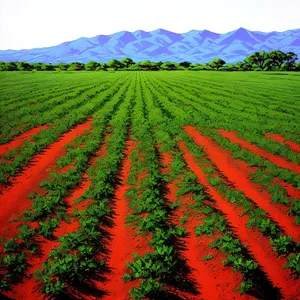 Bountiful Harvest: Abundant Farm Fields in the Countryside.