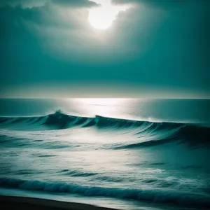 Serenity by the Shore: Sun-kissed Waves Embrace Tropical Bliss