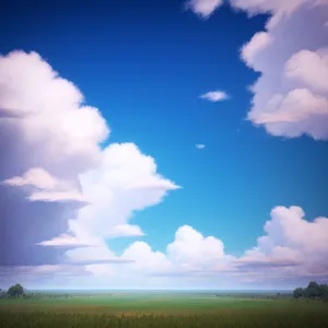 Vibrant Azure Sky Over Picturesque Countryside