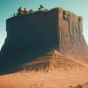 Sandstone Fortress Amidst Desert Heritage