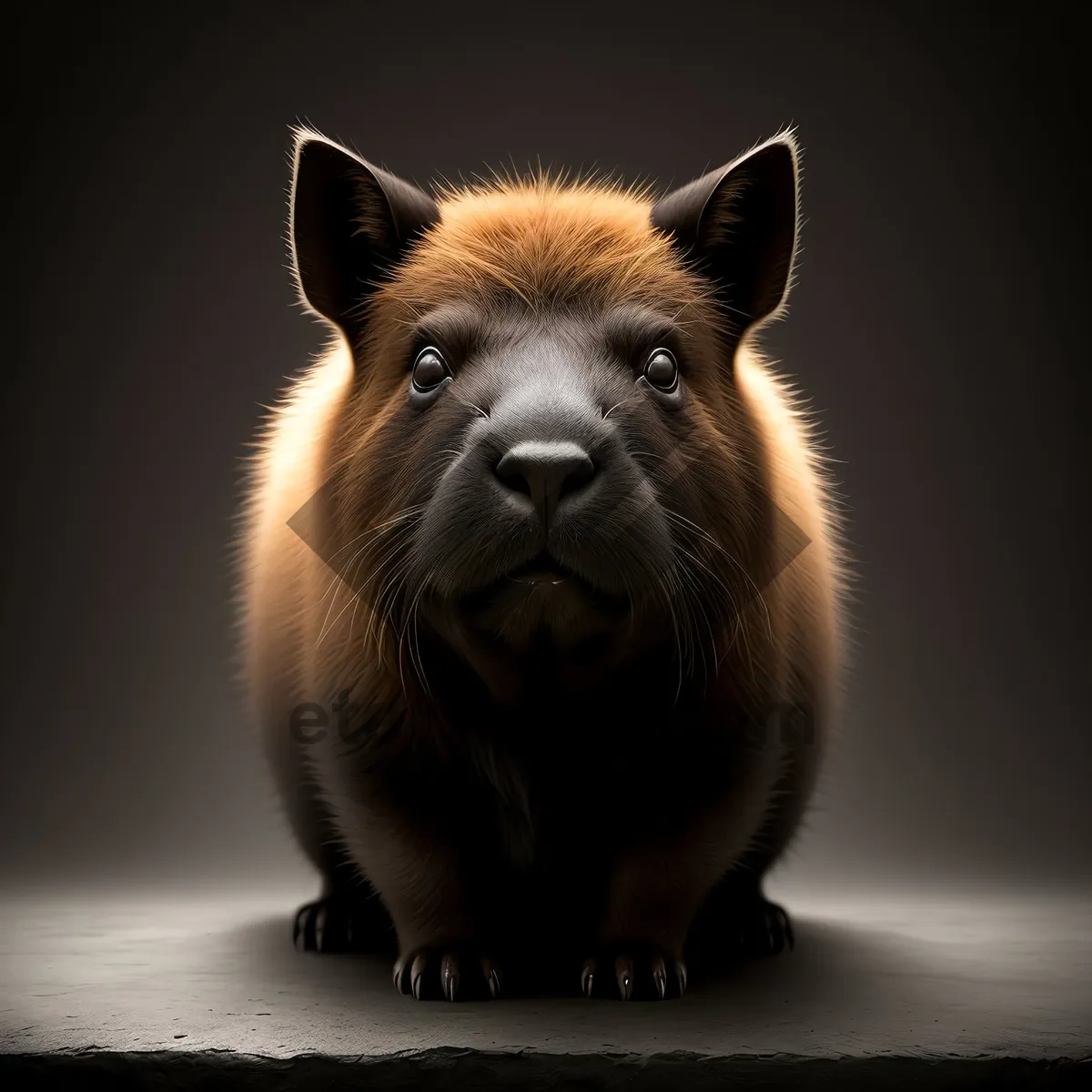 Picture of Cute Terrier Dog with Furry Brown Hair