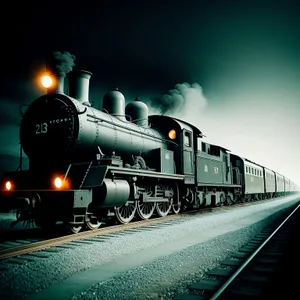 Vintage Steam Locomotive Chugging Down Tracks