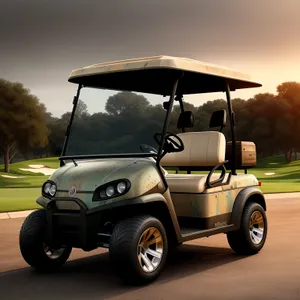 Golf Car on Green Field