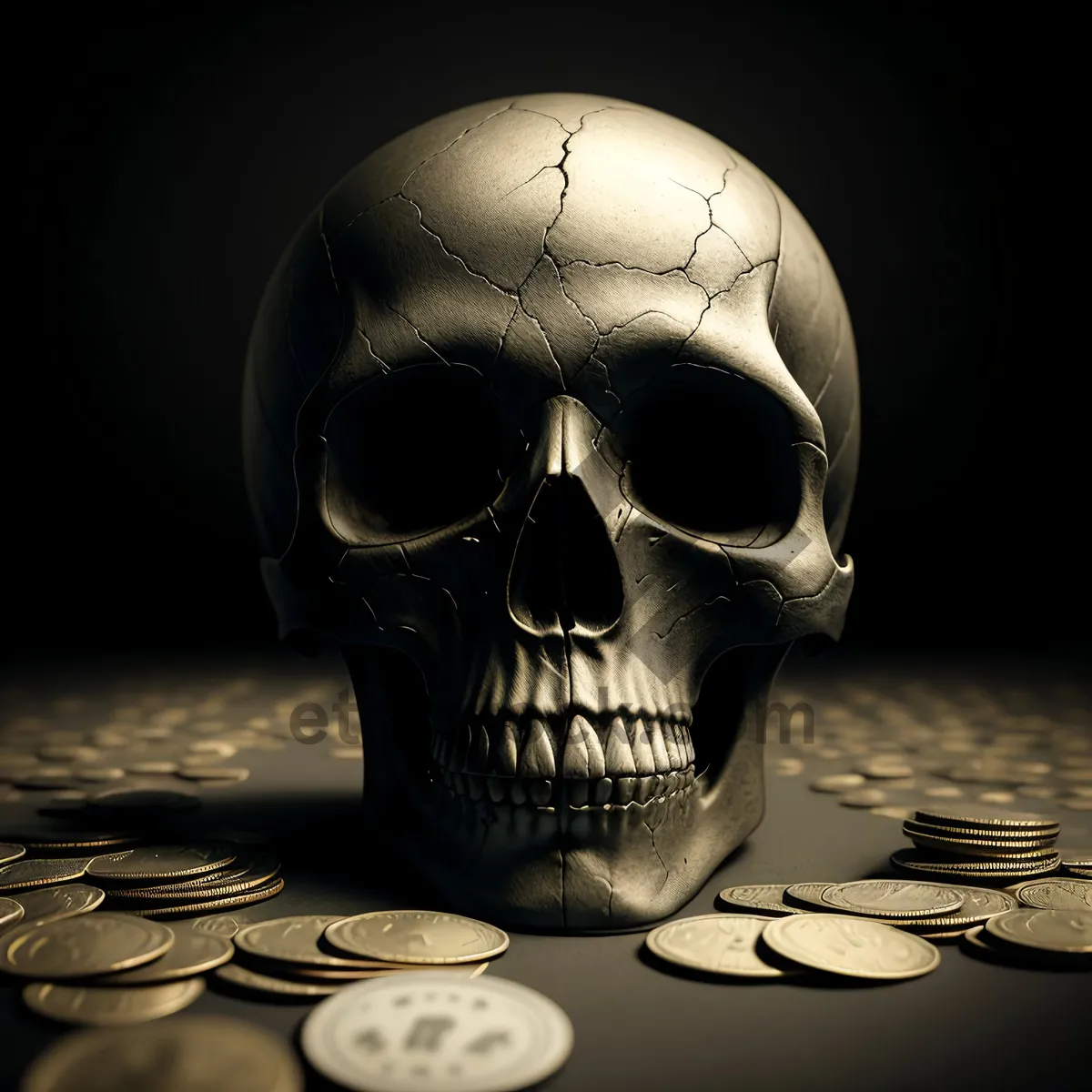 Picture of Fearful Skull in Pirate Attire