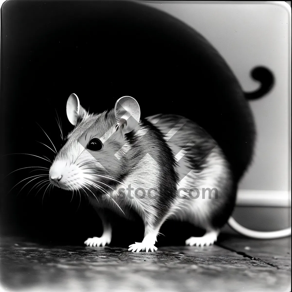 Picture of Cute Fluffy Gray Rat with Whiskers